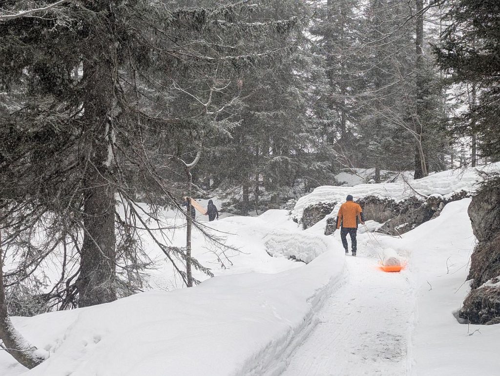 Anreise im Schneegestöber